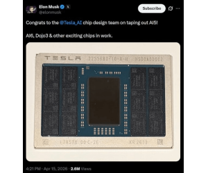 Ka Whakaotia e Tesla te Tape-Out AI5 Chip, I hangaia e TSMC me Samsung